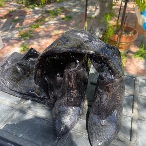 Aldo Sequin Black Women's Thigh High Boots sz6.5